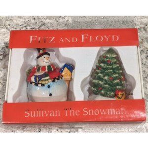 Fitz and Floyd Sullivan The Snowman Salt and Pepper Shaker New In Box